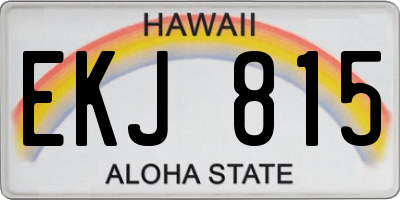 HI license plate EKJ815