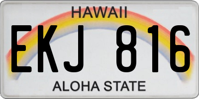 HI license plate EKJ816