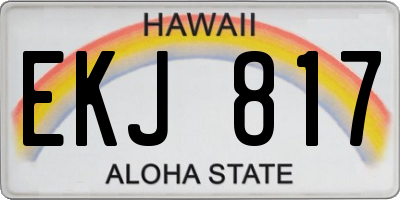 HI license plate EKJ817
