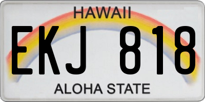 HI license plate EKJ818