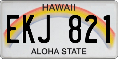 HI license plate EKJ821