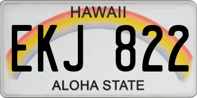 HI license plate EKJ822