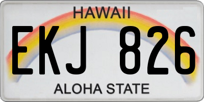 HI license plate EKJ826