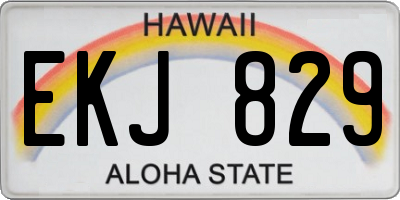 HI license plate EKJ829