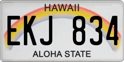 HI license plate EKJ834