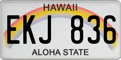 HI license plate EKJ836