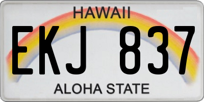 HI license plate EKJ837