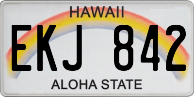 HI license plate EKJ842