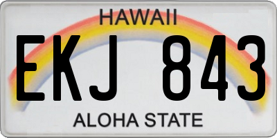 HI license plate EKJ843