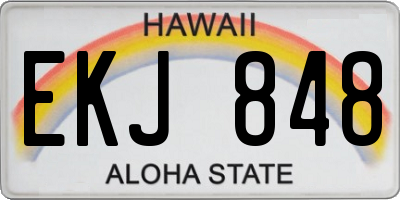 HI license plate EKJ848