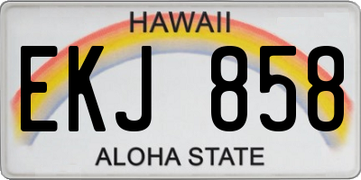 HI license plate EKJ858