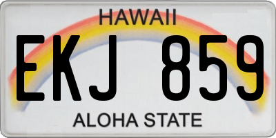 HI license plate EKJ859