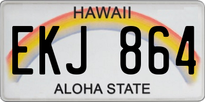 HI license plate EKJ864