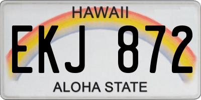 HI license plate EKJ872