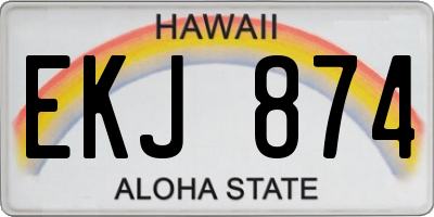 HI license plate EKJ874