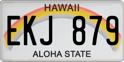 HI license plate EKJ879