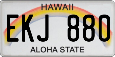 HI license plate EKJ880