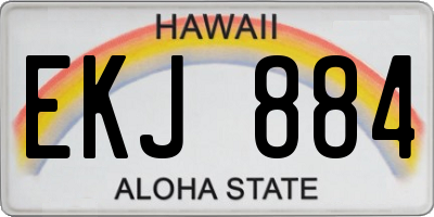 HI license plate EKJ884