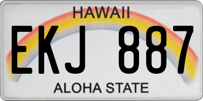 HI license plate EKJ887