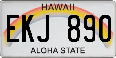 HI license plate EKJ890