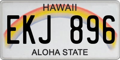 HI license plate EKJ896