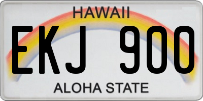 HI license plate EKJ900