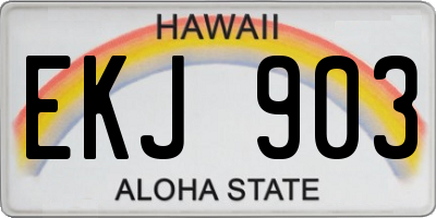 HI license plate EKJ903
