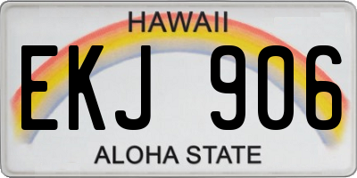 HI license plate EKJ906