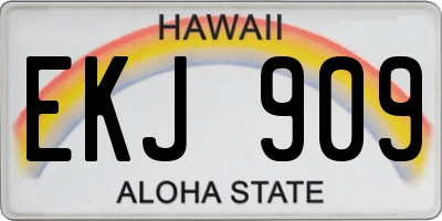 HI license plate EKJ909