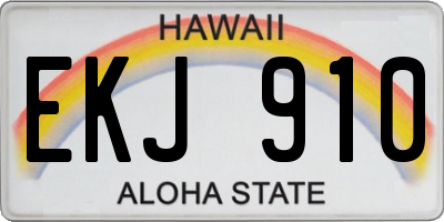 HI license plate EKJ910