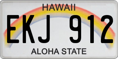 HI license plate EKJ912