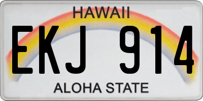 HI license plate EKJ914