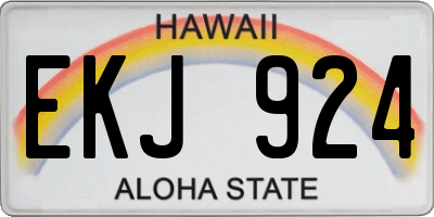 HI license plate EKJ924