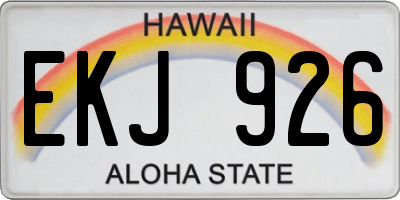 HI license plate EKJ926