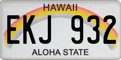 HI license plate EKJ932
