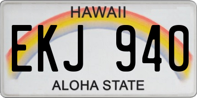 HI license plate EKJ940