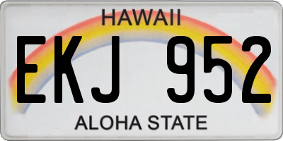 HI license plate EKJ952