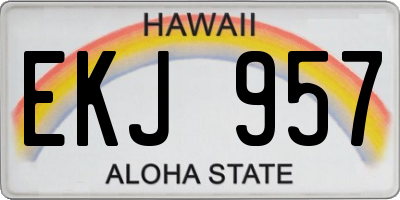HI license plate EKJ957