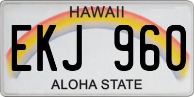 HI license plate EKJ960