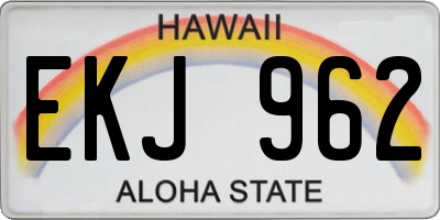 HI license plate EKJ962