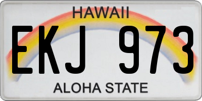 HI license plate EKJ973