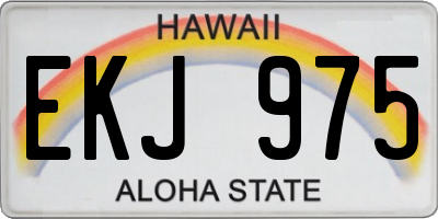 HI license plate EKJ975