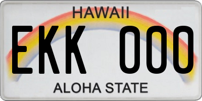 HI license plate EKK000