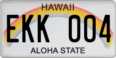HI license plate EKK004