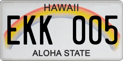 HI license plate EKK005