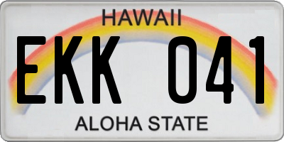 HI license plate EKK041