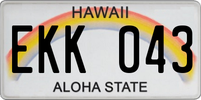 HI license plate EKK043