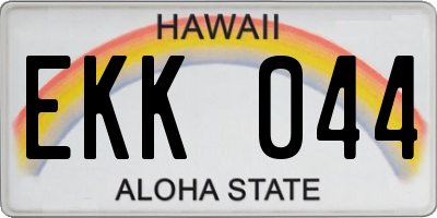 HI license plate EKK044