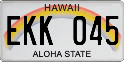 HI license plate EKK045