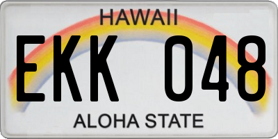 HI license plate EKK048